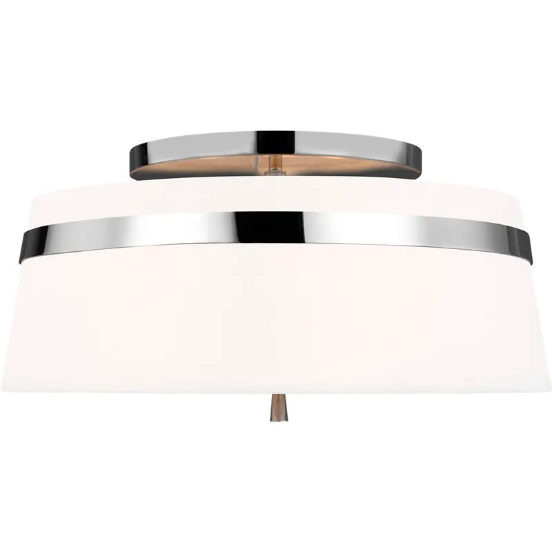 AH by Alexa Hampton Cordtlandt 3 Light 19 inch Polished Nickel Semi-Flush Mount Ceiling Light