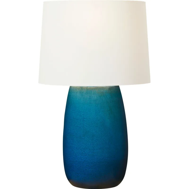 Barbara Barry Roma 30 inch 9 watt Deep Ocean Crackle Table Lamp Portable Light