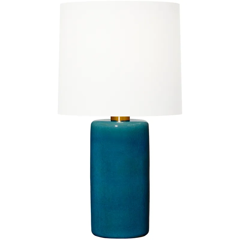 Barbara Barry Shanghai 30.63 inch 9 watt Deep Ocean Crackle Table Lamp Portable Light
