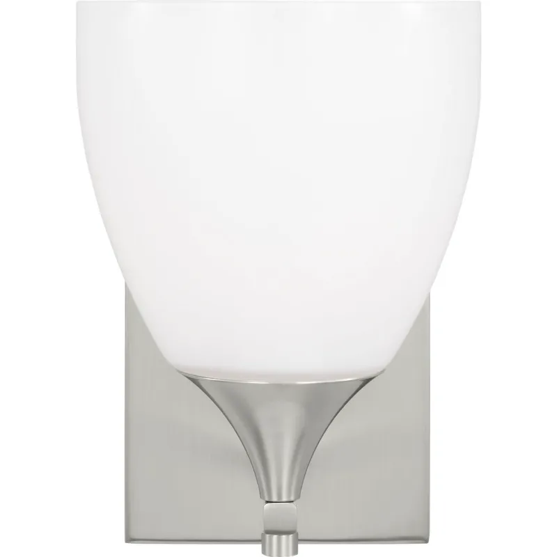 Drew & Jonathan Toffino 1 Light 6 inch Brushed Steel Sconce Wall Light in Milk Glass