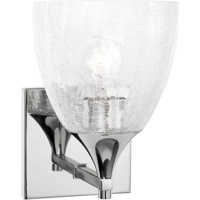 Drew & Jonathan Toffino 1 Light 6 inch Chrome Sconce Wall Light in Clear Crackle Glass, Small