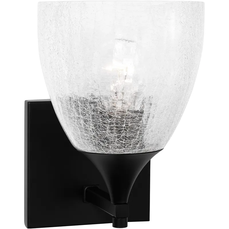 Drew & Jonathan Toffino 1 Light 6 inch Midnight Black Sconce Wall Light in Clear Crackle Glass, Small