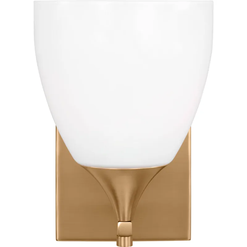 Drew & Jonathan Toffino 1 Light 6 inch Satin Brass Sconce Wall Light in Milk Glass