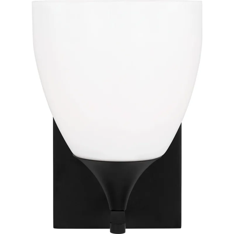 Drew & Jonathan Toffino 1 Light 6 inch Midnight Black Sconce Wall Light in Milk Glass