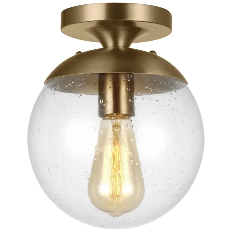 Leo Seeded Glass Semi Flush Ceiling Light — Ceiling Semi Flush