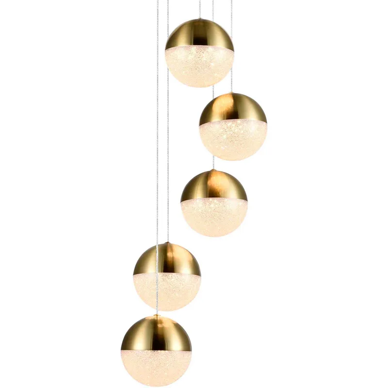 Artisan Collection/RAVELLO Series 5 Light 10.25 inch Brass Pendant/Chandelier Ceiling Light