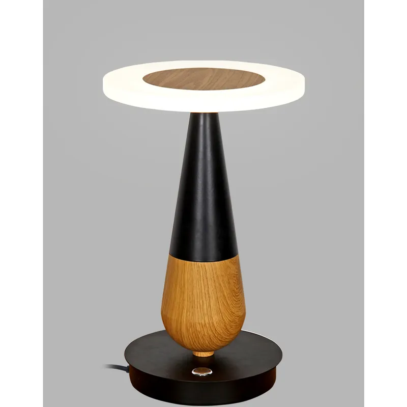 Silva 11.5 inch 8 watt Plated Wood/Black Table Lamp Portable Light