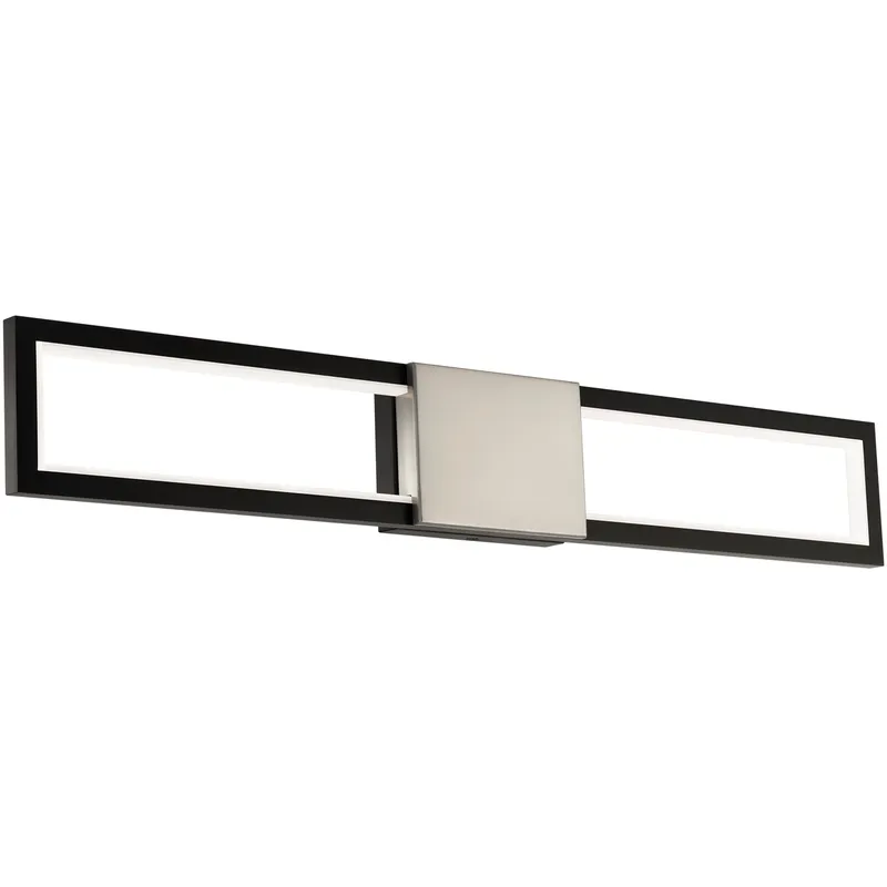 Peekaboo LED 32 inch Black Brushed Nickel Bath Vanity & Wall Light, dweLED