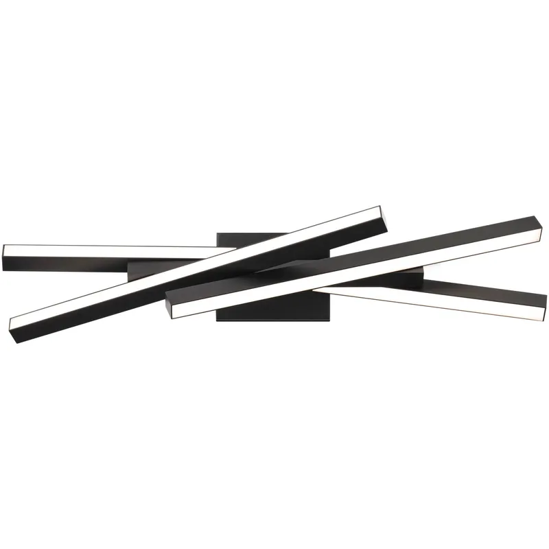 Parallax LED 27 inch Black Bath Vanity & Wall Light in 3000K, dweLED