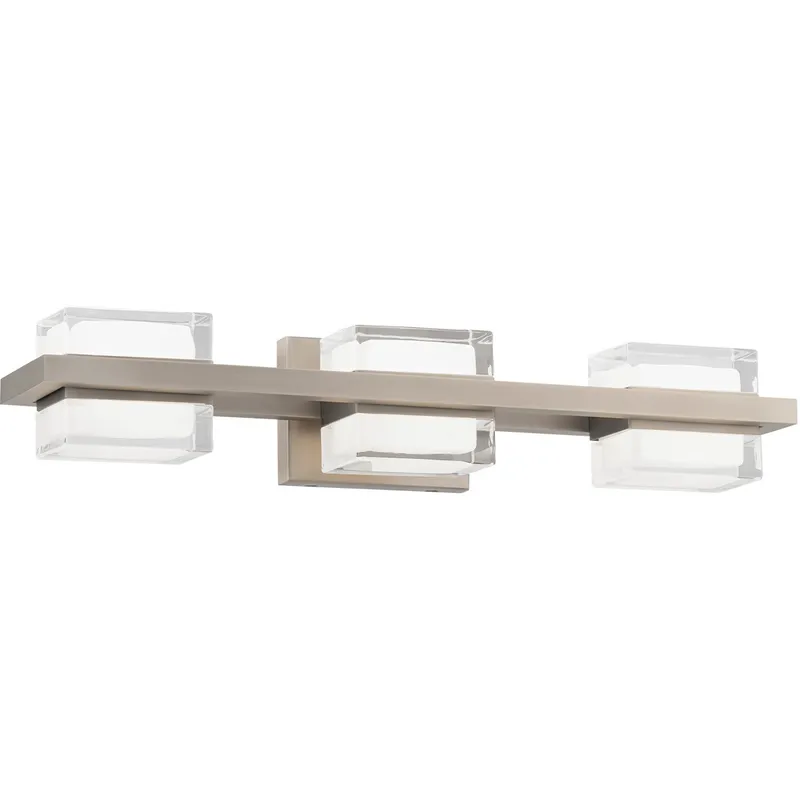 Interlok LED 24 inch Brushed Nickel Bath Vanity & Wall Light in 2700K, dweLED