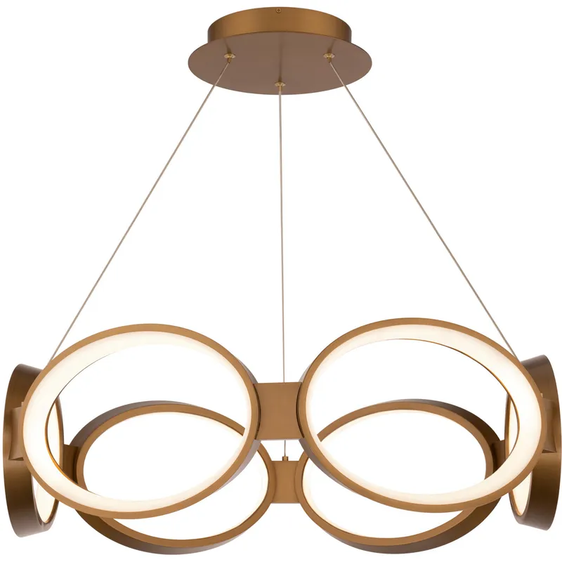 Solitaire LED 26.63 inch Aged Brass Chandelier Ceiling Light, dweLED