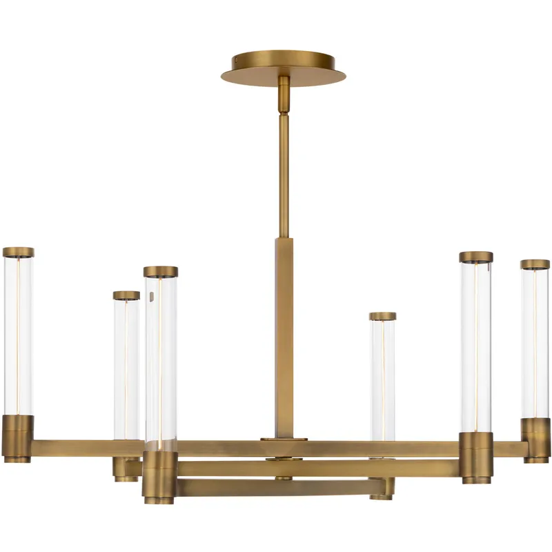 Jedi LED 27 inch Aged Brass Chandelier Ceiling Light, dweLED
