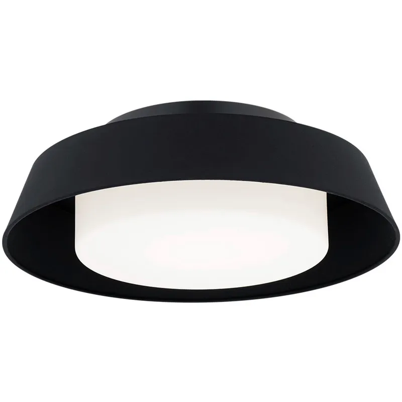 Chapeau LED 16 inch Black Flush Mount Ceiling Light in 3000K, dweLED