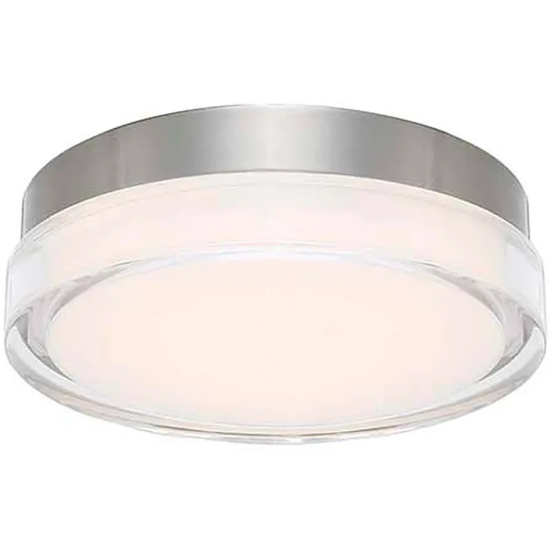 Dot LED 8.88 inch Stainless Steel Flush Mount Ceiling Light in 3000K, dweLED