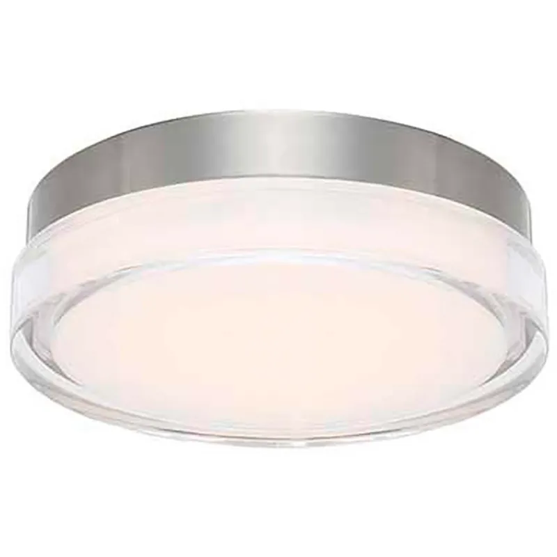 Dot LED 6.25 inch Stainless Steel Flush Mount Ceiling Light in 2700K, dweLED