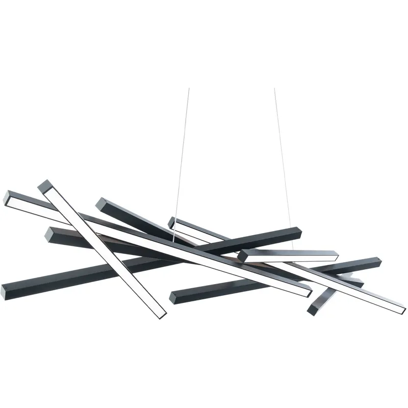 Parallax Linear Pendant Ceiling Light in Black, dweLED