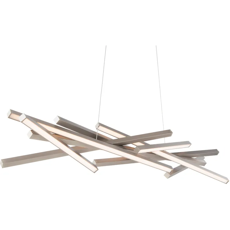 Parallax Linear Pendant Ceiling Light in Brushed Nickel, dweLED