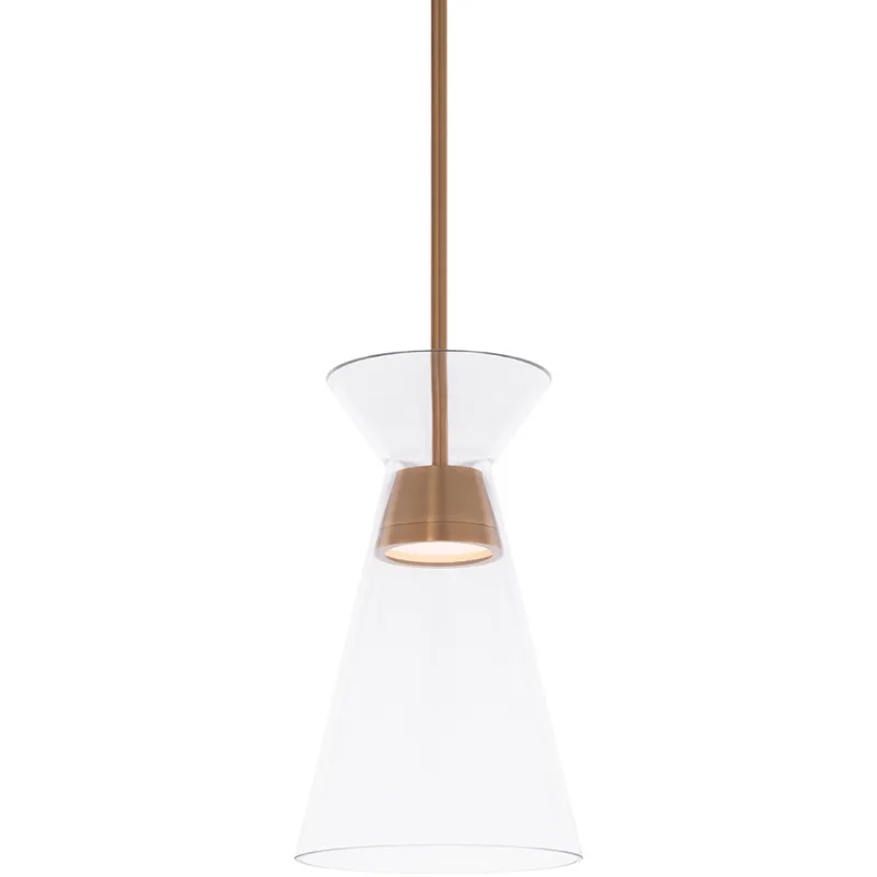 Chandra LED 8 inch Aged Brass Mini-Pendant Ceiling Light, dweLED