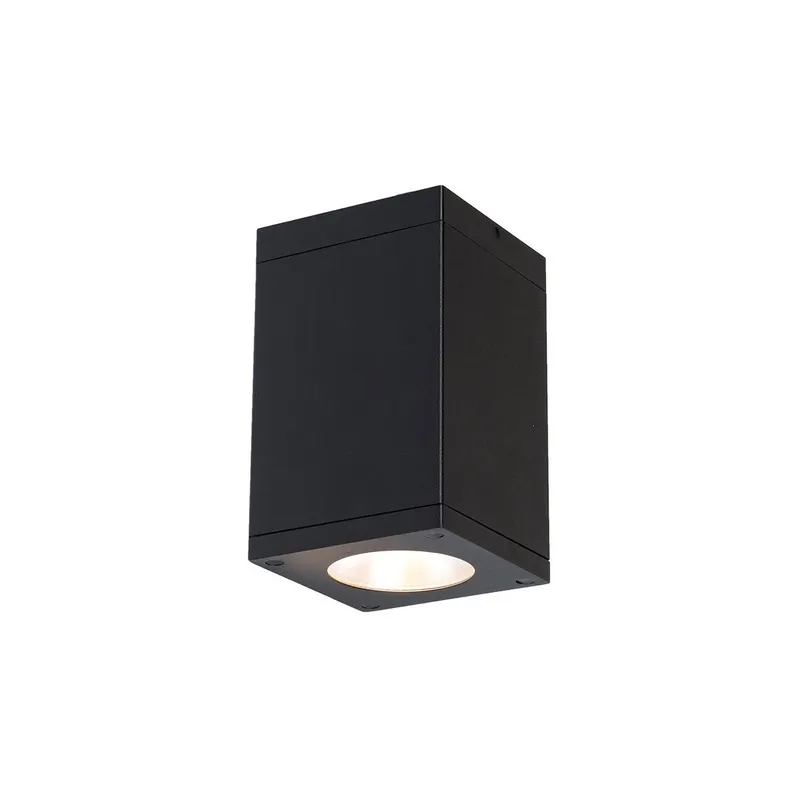 Cube Arch LED 5.5 inch Black Outdoor Flush in Spot, 85, 3000K