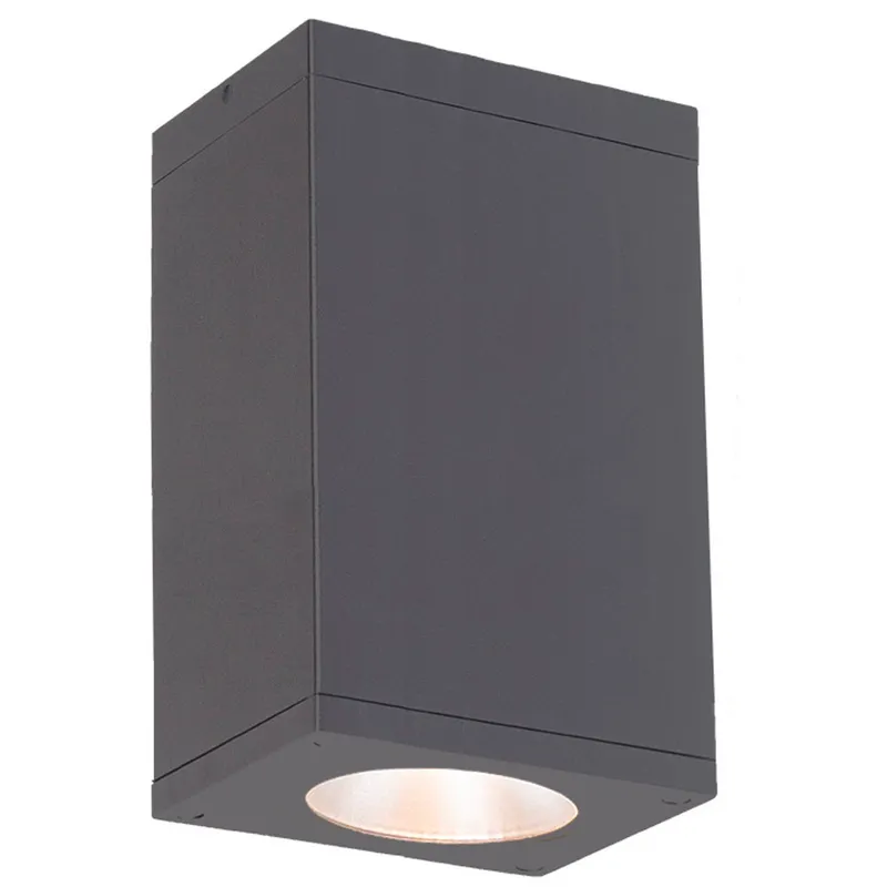 Cube Arch LED 5.5 inch Graphite Outdoor Flush in Narrow, 90, 3000K