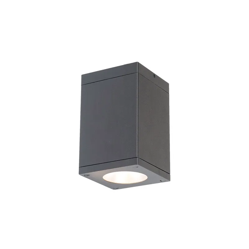 Cube Arch LED 5.5 inch Graphite Outdoor Flush in Narrow, 85, 2700K