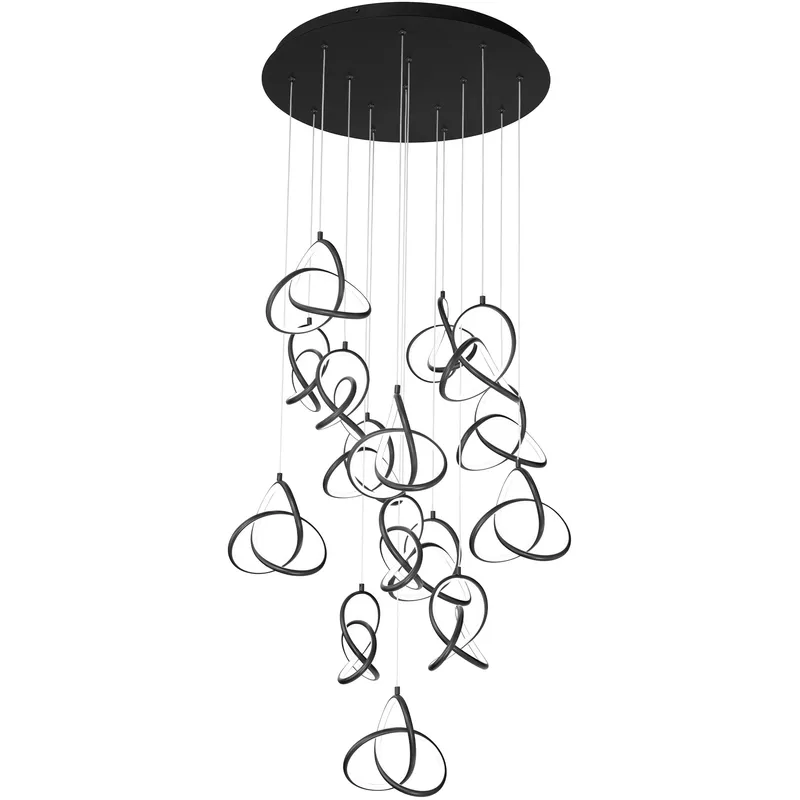 Vornado LED 23 inch Black Multi-Light Pendant Ceiling Light, dweLED