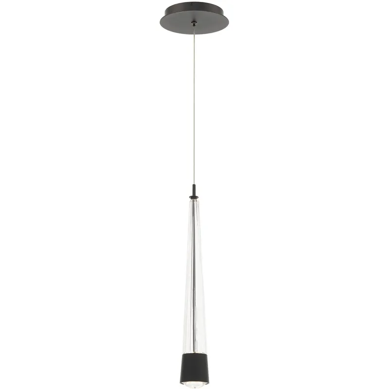 Quill LED 2.34 inch Black Pendant Ceiling Light in 3500K, dweLED