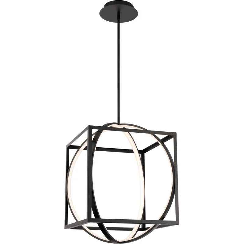 Geometrix LED 18.88 inch Black Pendant Ceiling Light, dweLED