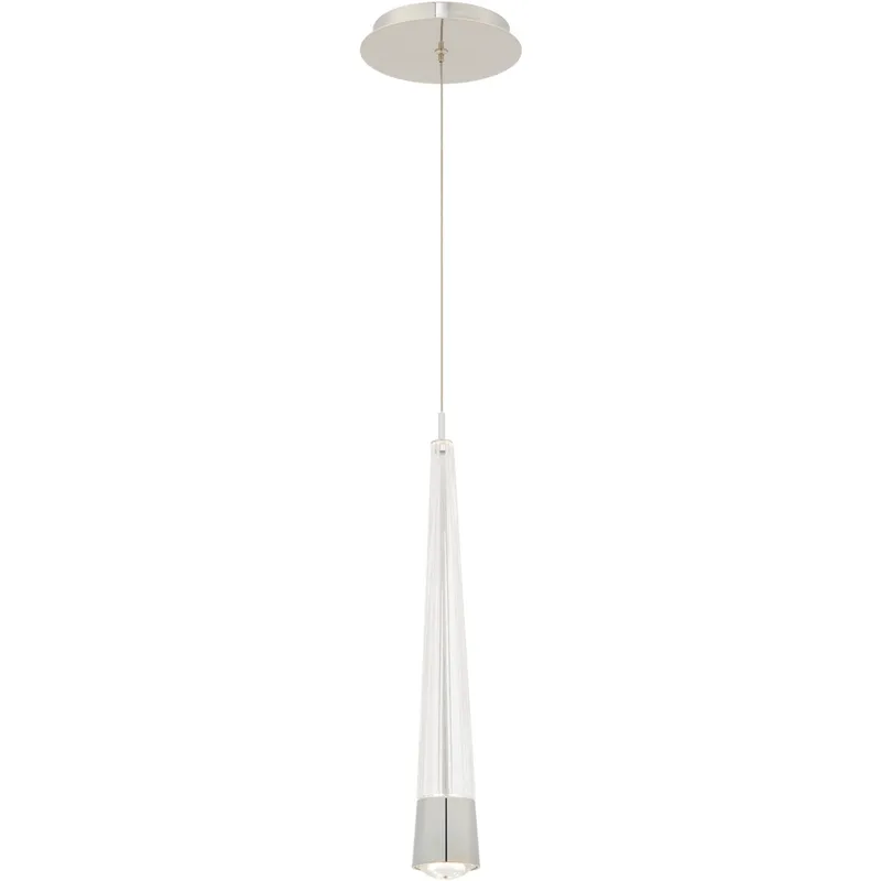 Quill LED 2.34 inch Chrome Pendant Ceiling Light in 2700K, dweLED