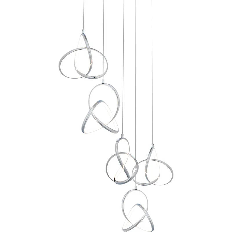 Vornado LED 17 inch Chrome Multi-Light Pendant Ceiling Light, dweLED