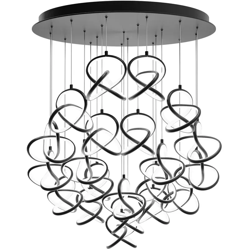 Vornado LED 26 inch Black Multi-Light Pendant Ceiling Light, dweLED