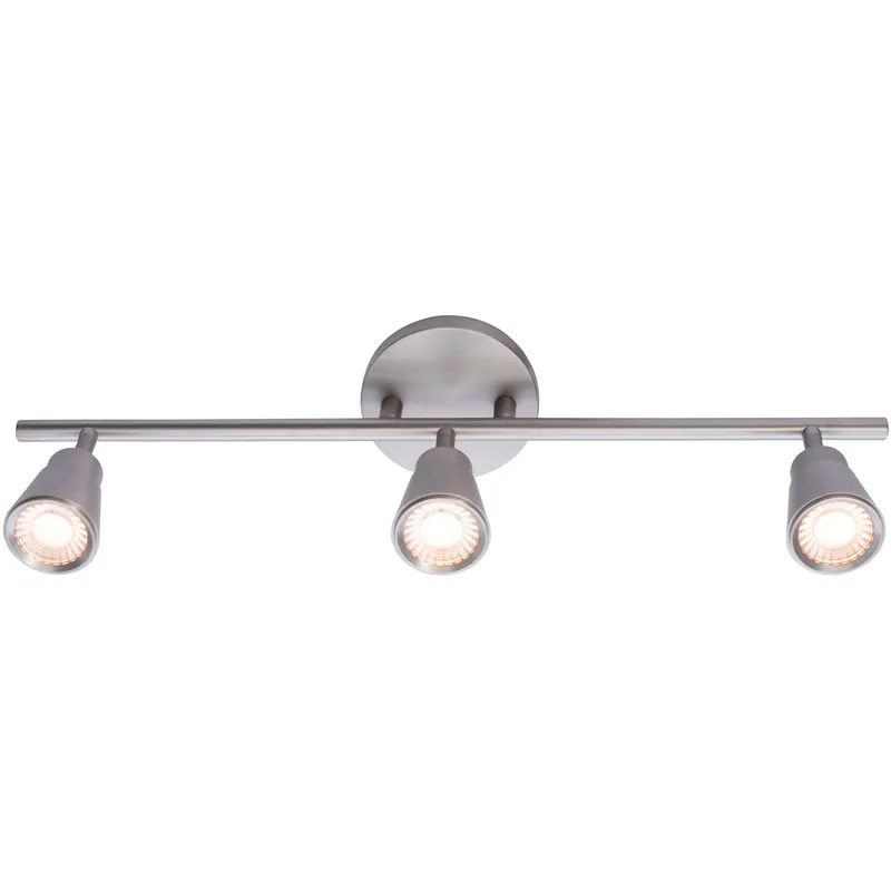 Solo 3 Light 120 Brushed Nickel Fixed Rail Ceiling Light, WAC Limited