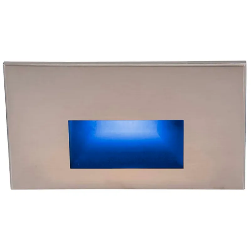 WAC 120V Step Light LED 1.5 inch Brushed Nickel ADA Step and Wall Light in Blue, WAC Lighting