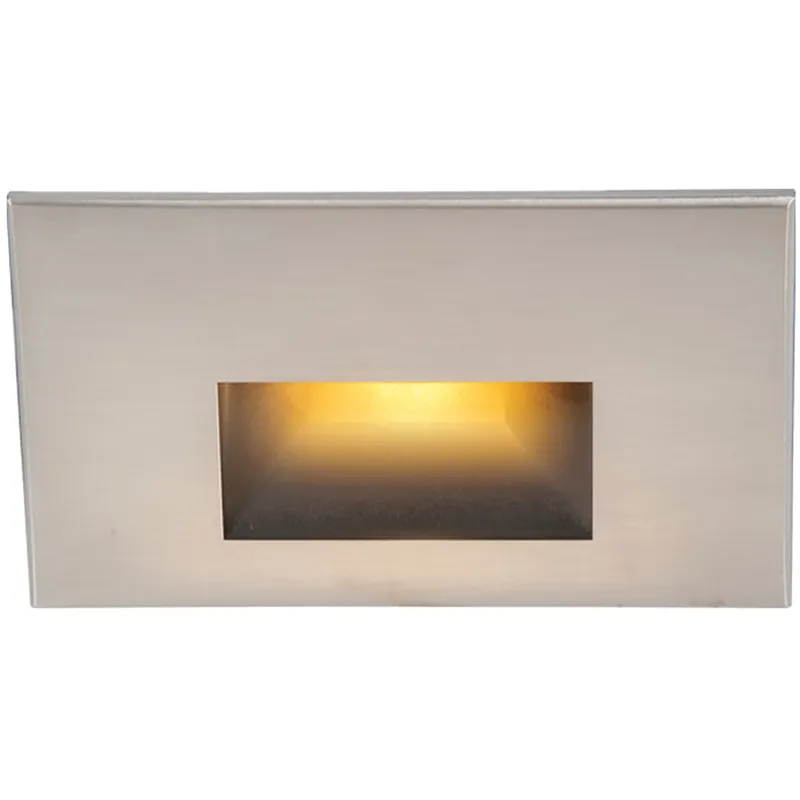 WAC 120V Step Light LED 1.5 inch Brushed Nickel ADA Step and Wall Light in Amber, WAC Lighting