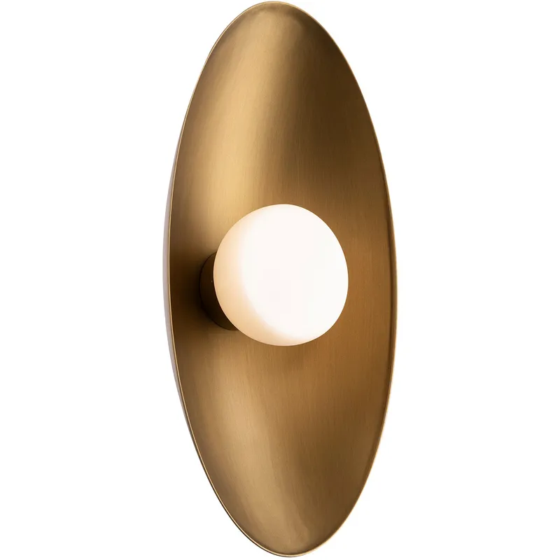 Glamour Wall Sconce Wall Light in 2700K, Aged Brass, dweLED