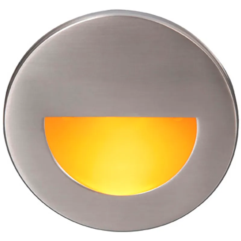 WAC 120V Step Light LED 3 inch Brushed Nickel ADA Step and Wall Light in Amber, WAC Lighting