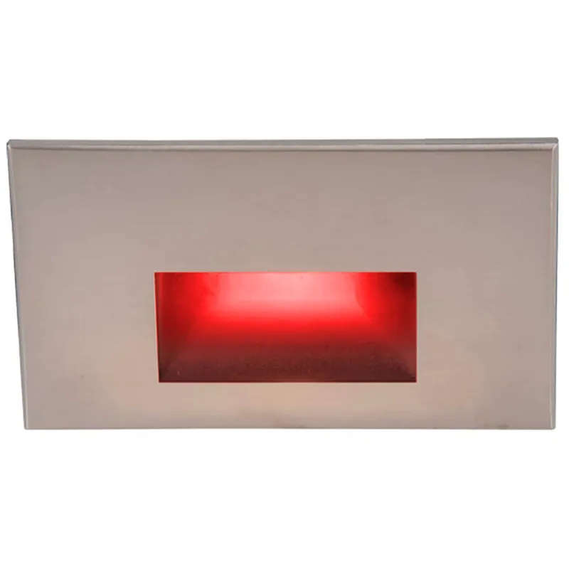 WAC 120V Step Light LED 1.5 inch Brushed Nickel ADA Step and Wall Light in Red, WAC Lighting