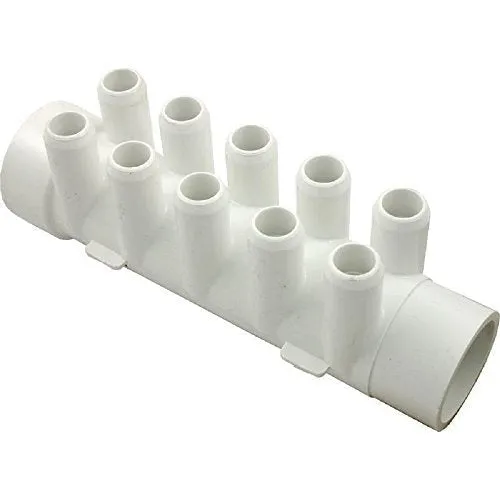 WATERWAY PLASTICS 672-4680 Manifold 1.5 inch Slip x SPG with 10 0.75 inch Slip Barb Ports