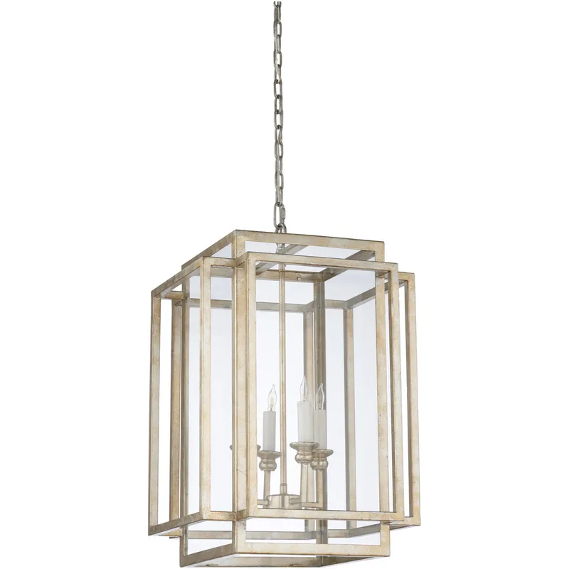 Wildwood 4 Light 17 inch Antique Silver Leaf Chandelier Ceiling Light