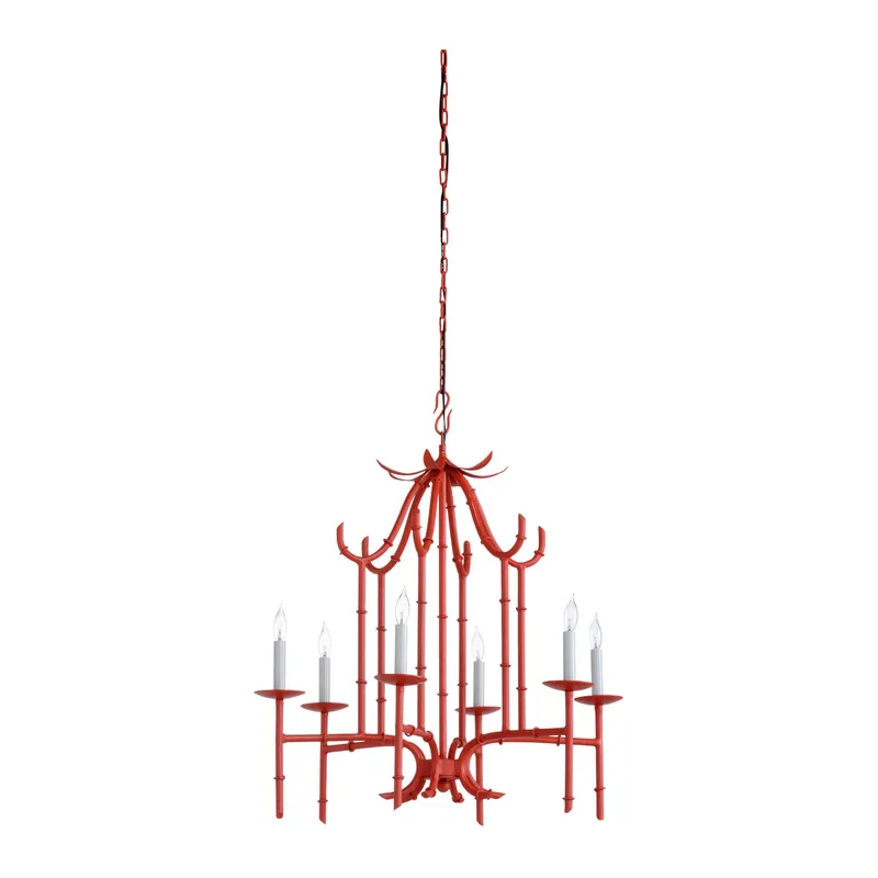 Wildwood 6 Light 27 inch Pomegranate Chandelier Ceiling Light
