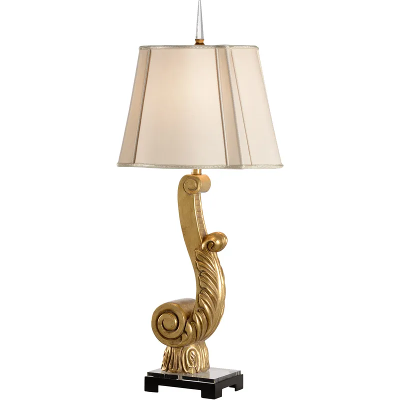 Wildwood 39 inch 100 watt Antique Gold Leaf Table Lamp Portable Light