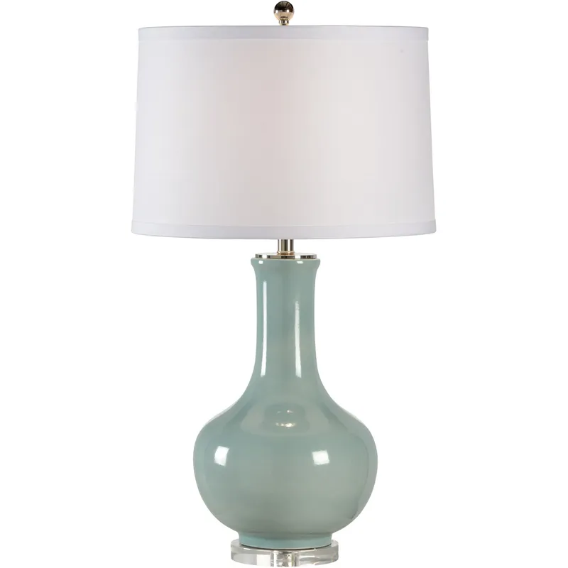 Wildwood 34 inch 100 watt Pale Blue Glaze Table Lamp Portable Light