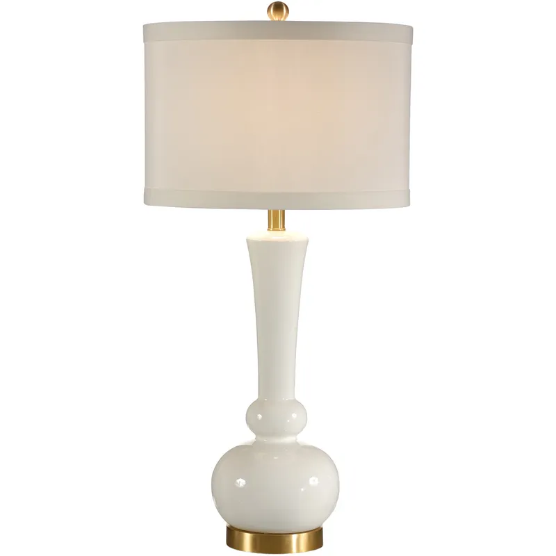 Wildwood 31 inch 100 watt White Glaze Table Lamp Portable Light