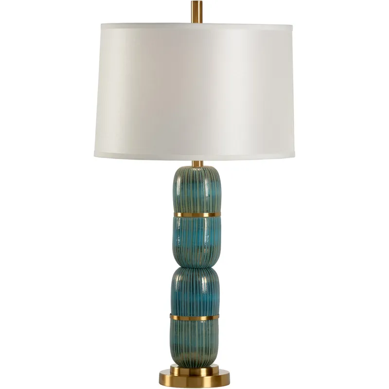 Waterfront 33 inch 100 watt Turquoise Table Lamp Portable Light