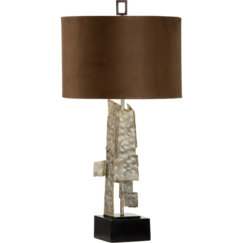 MarketPlace 34 inch 100 watt Spotted White Wash Steel Table Lamp Portable Light
