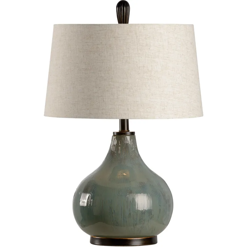 MarketPlace 25 inch 100 watt Moss Green Glaze Table Lamp Portable Light