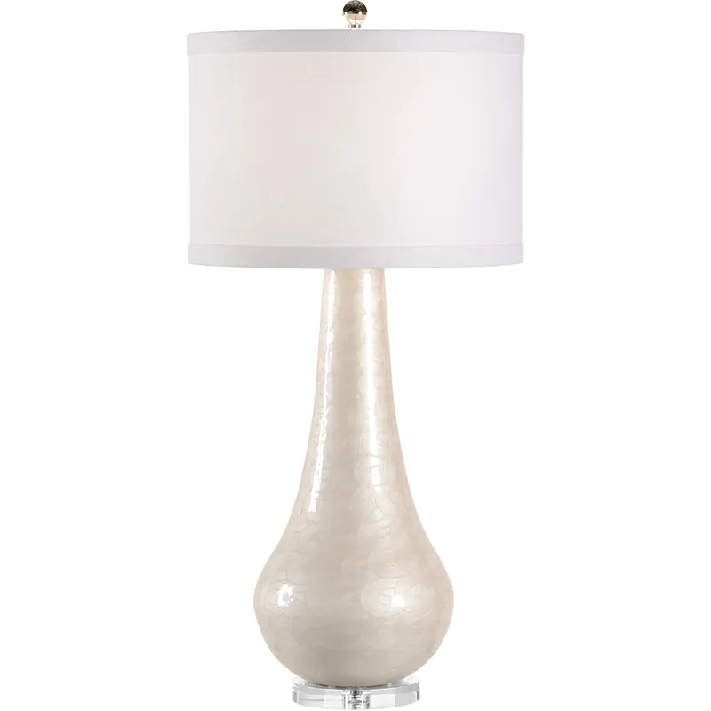 MarketPlace 34 inch 100 watt Cream Enamel Table Lamp Portable Light