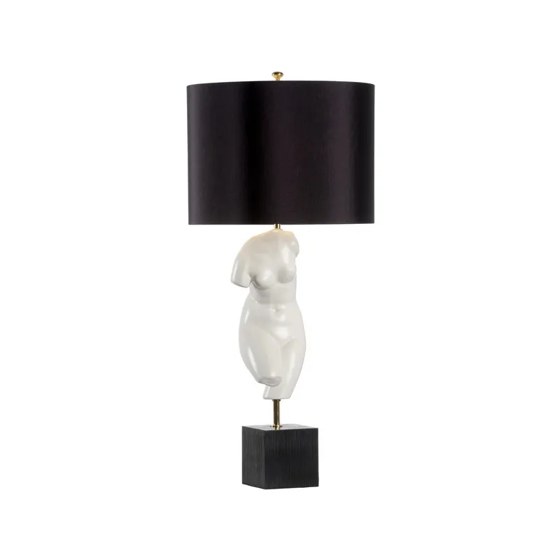 Wildwood 34 inch 100.00 watt White Glaze/Black Table Lamp Portable Light