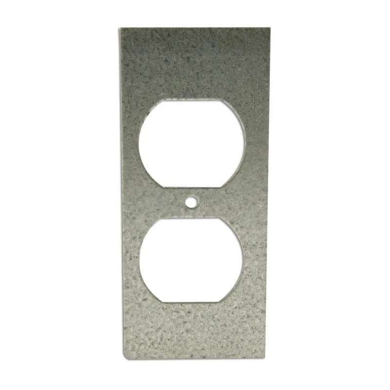 Duplex Receptacle Device Plate, 1-Gang, Metallic