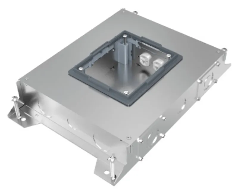 4-Gang RFBA Steel Floor Box, 3" Depth